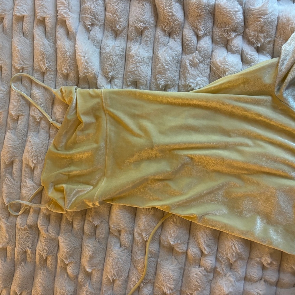 Lucy in the Sky Golden Velvet Dress